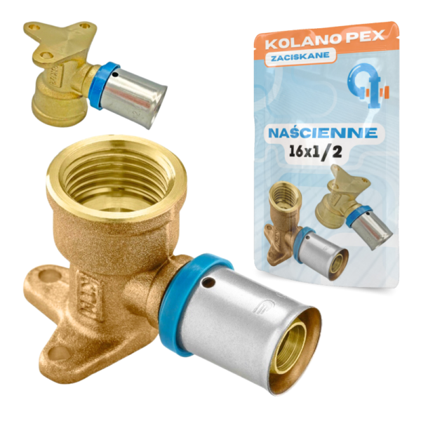 PEX KOLANO Z ŁAPKAMI ZAPRASOWYWANE 16x1/2 GW KTM