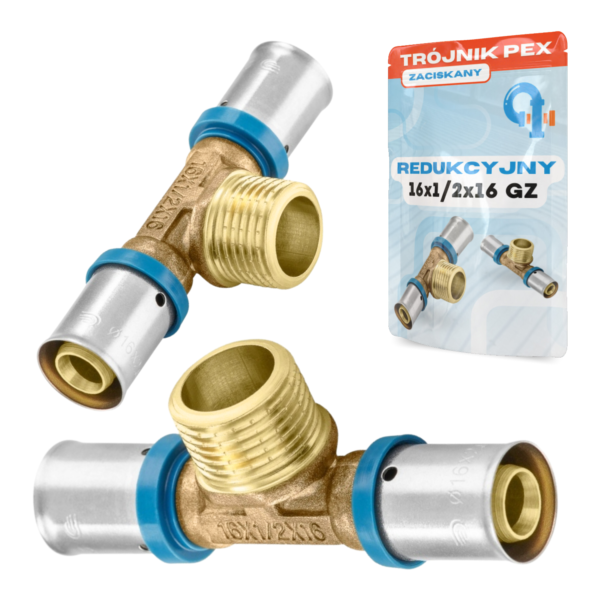 PEX TRÓJNIK ZAPRASOWYWANY 16x1/2x16 GZ KTM