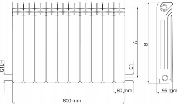 GRZEJNIK ALUMINIOWY WULKAN DIAMOND H-500