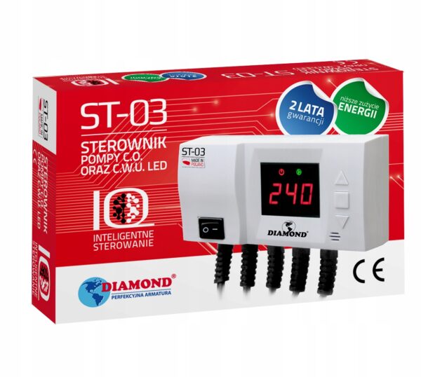 STEROWNIK POMPY C.O. I C.W.U. EKRAN LED ST-03