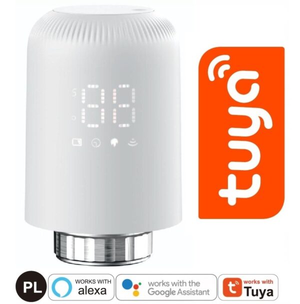 GŁOWICA INTELIGENTNY TERMOSTAT DO GRZEJNIKA KALORYFERA SMART TUYA M30X1,5