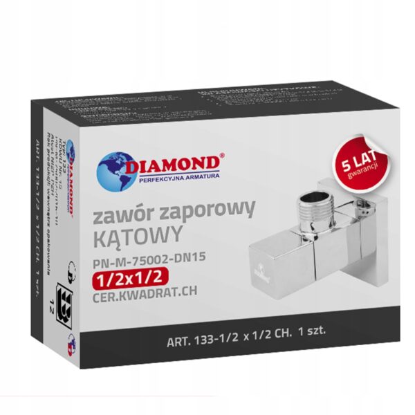 ZAWÓR KĄTOWY Z GŁOWICĄ CERAMICZNĄ 1/2X3/8 KWADRAT