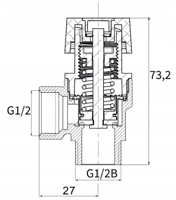 ZAWÓR BEZPIECZEŃSTWA 1/2' x 1/2" 1,5 BAR WZ