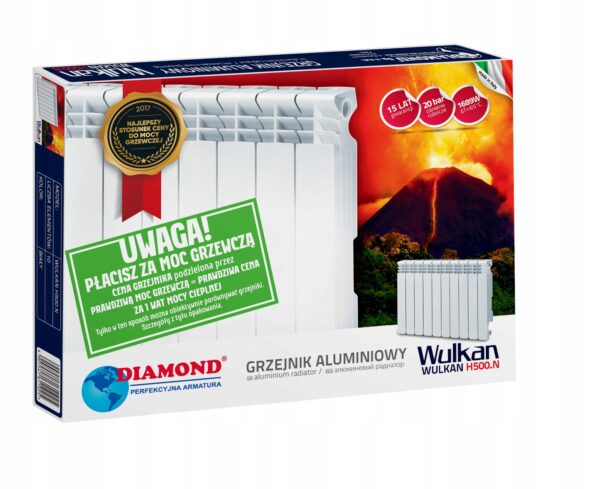 GRZEJNIK ALUMINIOWY WULKAN DIAMOND H-500