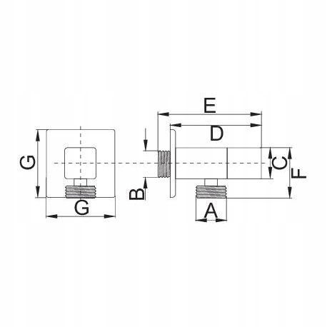 ZAWÓR KĄTOWY Z GŁOWICĄ CERAMICZNĄ 1/2X1/2 KWADRAT