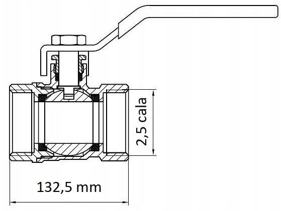 ZAWÓR KULOWY 2.1/2" STANDARD Z DŁAWICĄ GWxGW