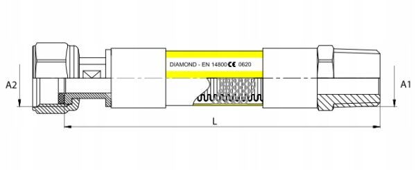 WĄŻ PRZYŁĄCZE DO GAZU GW X GZ 750 MM