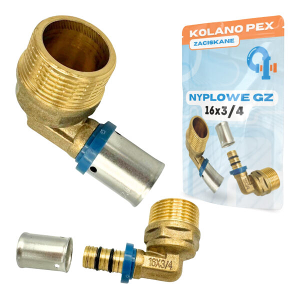 Kolano zaprasowywane 16x3/4 GZ